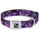 thumbnail image 1 of Collar para perro con hebilla de cinturón de seguridad con hebilla con cristales morados, tamaño mediano, 1 of 5