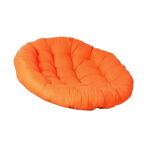 Cojín para asiento de exterior, cojín para silla colgante, cojín de suelo redondo portátil de 50cm, cojín de ratán para silla columpio y sala de estar Naranja
