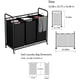 thumbnail image 5 of Clasificador de cestas de ropa LINZINAR, 3 bolsas con ruedas, color negro, 5 of 6
