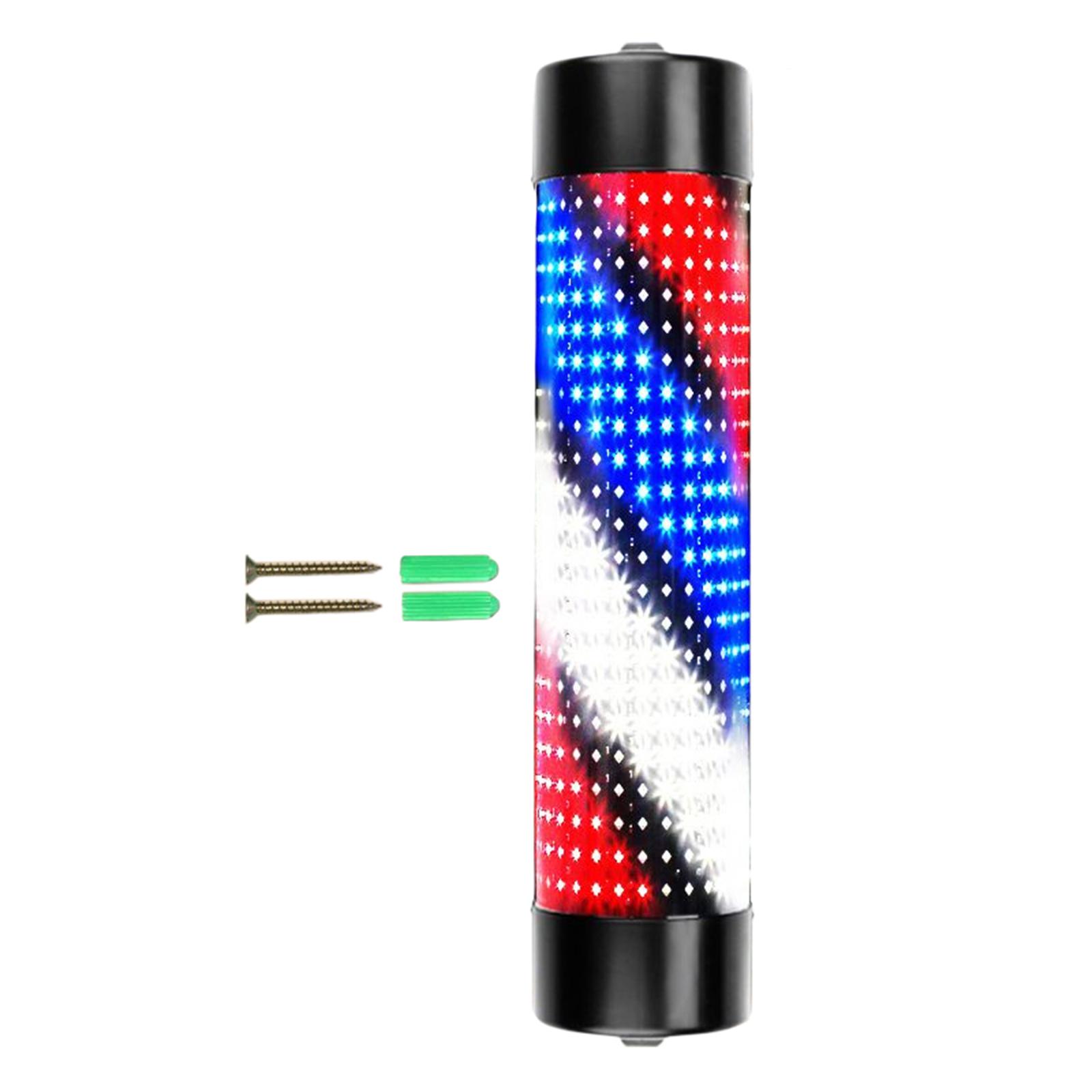 Magideal - Luz Giratoria Impermeable Para Poste De Peluquería, Iluminación Empotrada Para Peluquería, Lámpara De Señalización, Luces De Rayas Led Impermeables Pa 15Cmx65Cm Negro