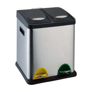 Igpro - Basurero Metalico Doble Acero Inoxidable 16L