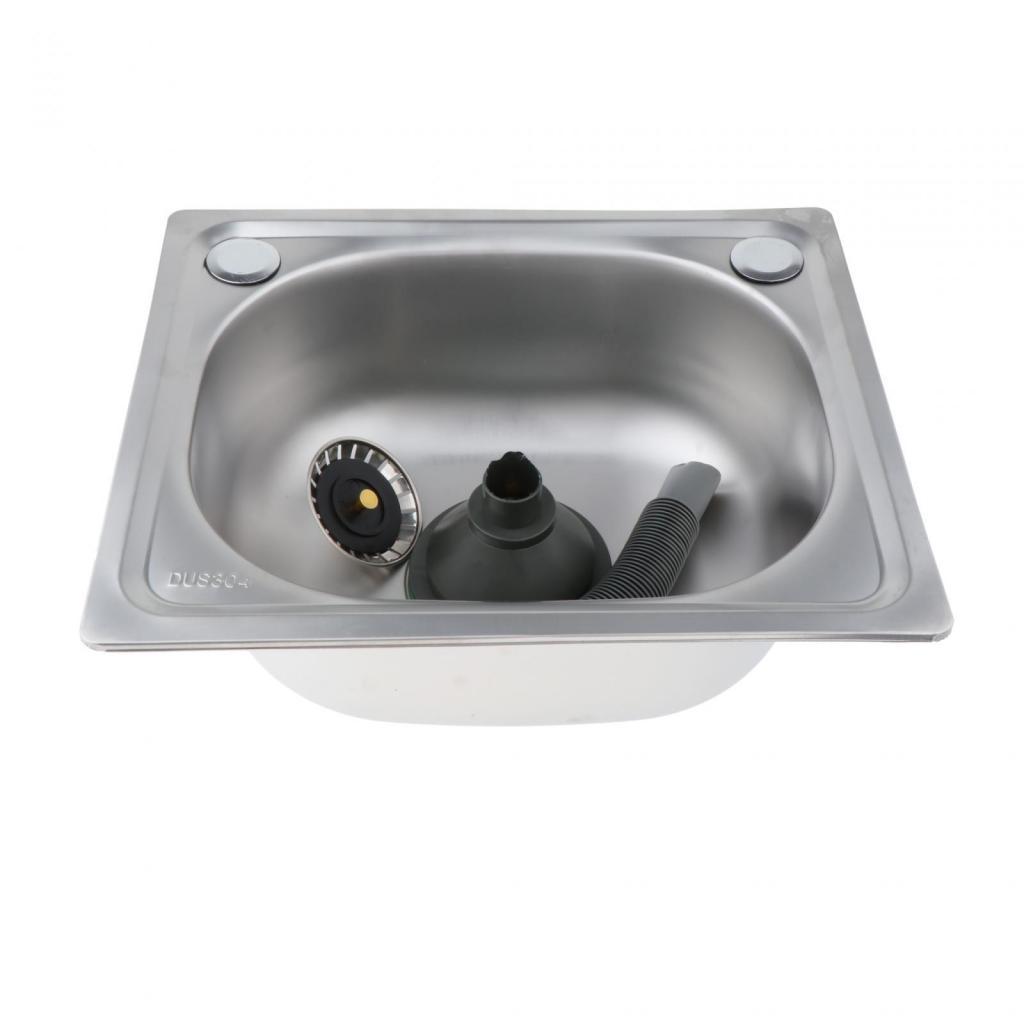 Magideal - Fregadero De Cocina Empotrado De Una Sola Cubeta, Desagüe Rápido, Accesorios De Cocina De Acero Inoxidable, Fregadero De Cocina Para Inodoro Y Comedor