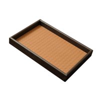 Magideal - Bandeja Organizadora De Joyas Plana De Pu, Contenedor De Recolección Vacío, Bandeja De Valet, Soporte Para Vendedores, Mesita De Noche, Relojes, Tiend Naranja