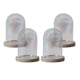thumbnail image 2 of 4 Piezas De Vidrio Cloche Dome Clear Holder Tabletop Ornament Mini Bell Jar Dome Light Brown, 2 of 5