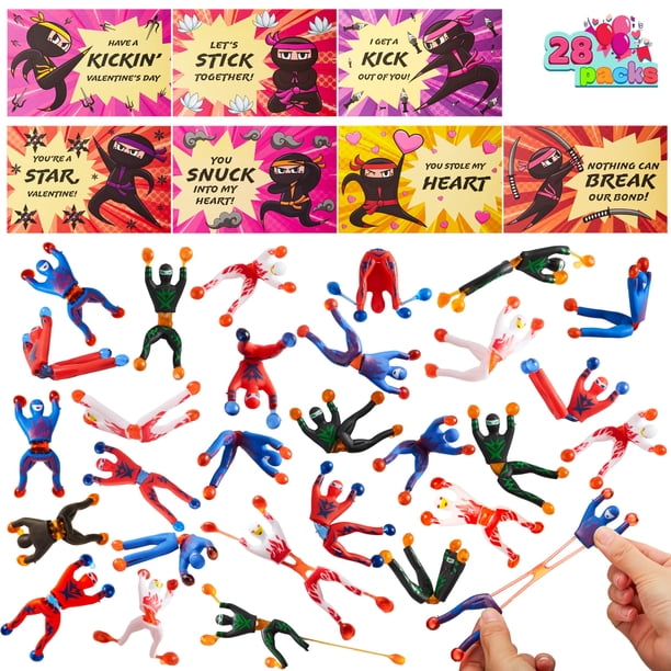 Set Sticky Wall Climbing Ninja para el Día de San Valentín para hombre, 28 unidades, con tarjetas