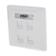 thumbnail image 1 of Toma de Pared de Datos Cuádruple, Placa Frontal Conector de Red Ethernet RJ45/RJ11 de 4 Puertos, 1 of 3