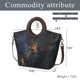 thumbnail image 3 of Bolso SHARPAD de cuero negro con estampado floral en relieve, 3 of 7