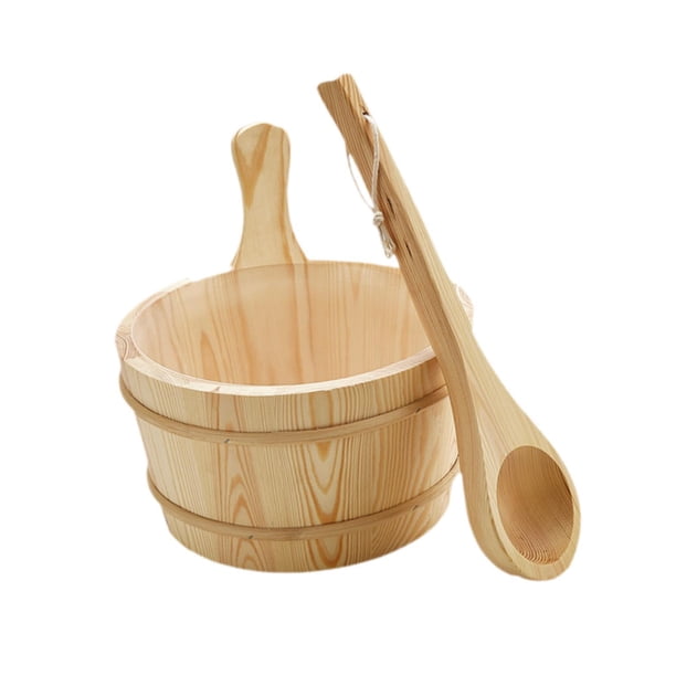 Herramienta de Baño de Baños de de Sauna de Madera 4L de Bañera de Bañera de Baño Resistente Suministro de Baño de Baño Portátil para Baño de Sp