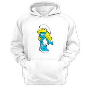 Genérico - Polerón Canguro Pitufina Blanco Talla L Unisex