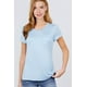 thumbnail image 1 of Saronite Camiseta Básica de Manga Corta con Cuello Redondo y Bolsillo, Azul Cristal (para Mujer), 1 of 4