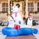 thumbnail image 4 of Pesca inflable de osos polares con pingüinos de 6 pies con LED navideños, 4 of 9