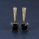 thumbnail image 1 of Square Cut Black Stone Emerald Earrings 18K Gold Plated Ornament For Women Daily Decor Jewelry, 1 of 2