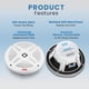thumbnail image 3 of Altavoces marinos Pyle PLMR652W, 6,5", 600 W, IP-X4, resistentes al agua, 3 of 7