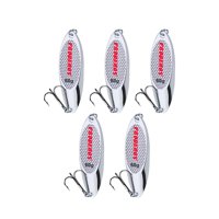 Ioensy - 5 Piezas Cucharas De Pesca Señuelos Metal Vertical Bass Cebos Y Señuelos Agua Dulce Plata 60G