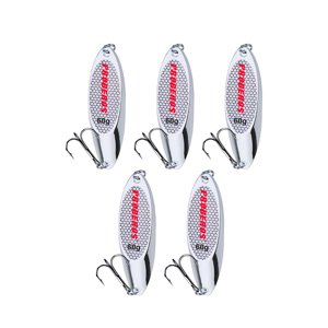 Ioensy - 5 Piezas Cucharas De Pesca Señuelos Metal Vertical Bass Cebos Y Señuelos Agua Dulce Plata 60G