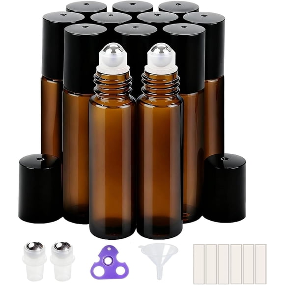 Frascos Roller PrettyCare 10 ml de Vidrio Ámbar