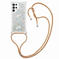 Funda Foxdock Para Samsung Galaxy S22 Ultra Con Cuerda Ajustable, Brillo Líquido, Protección Antigolpes Y Lente – Ideal Para Regalo