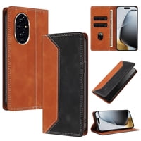 Funda Foxdock Para Honor 200 De Cuero Premium Bicolor Con Ranuras Rfid, Carcasa Tipo Billetera Antigolpes Y Soporte Plegable