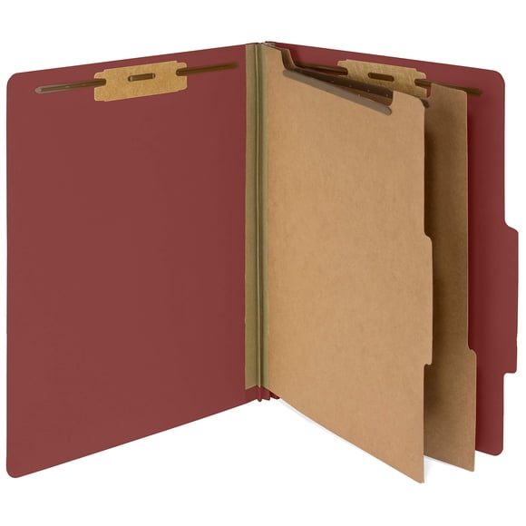Carpetas de clasificación Blue Summit Supplies 10, rojas, 2 divisores