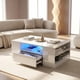 thumbnail image 5 of Mesa De Centro Con Luz 2 Cajones Living 95x55x37cm Brillante Color Blanco, 5 of 8