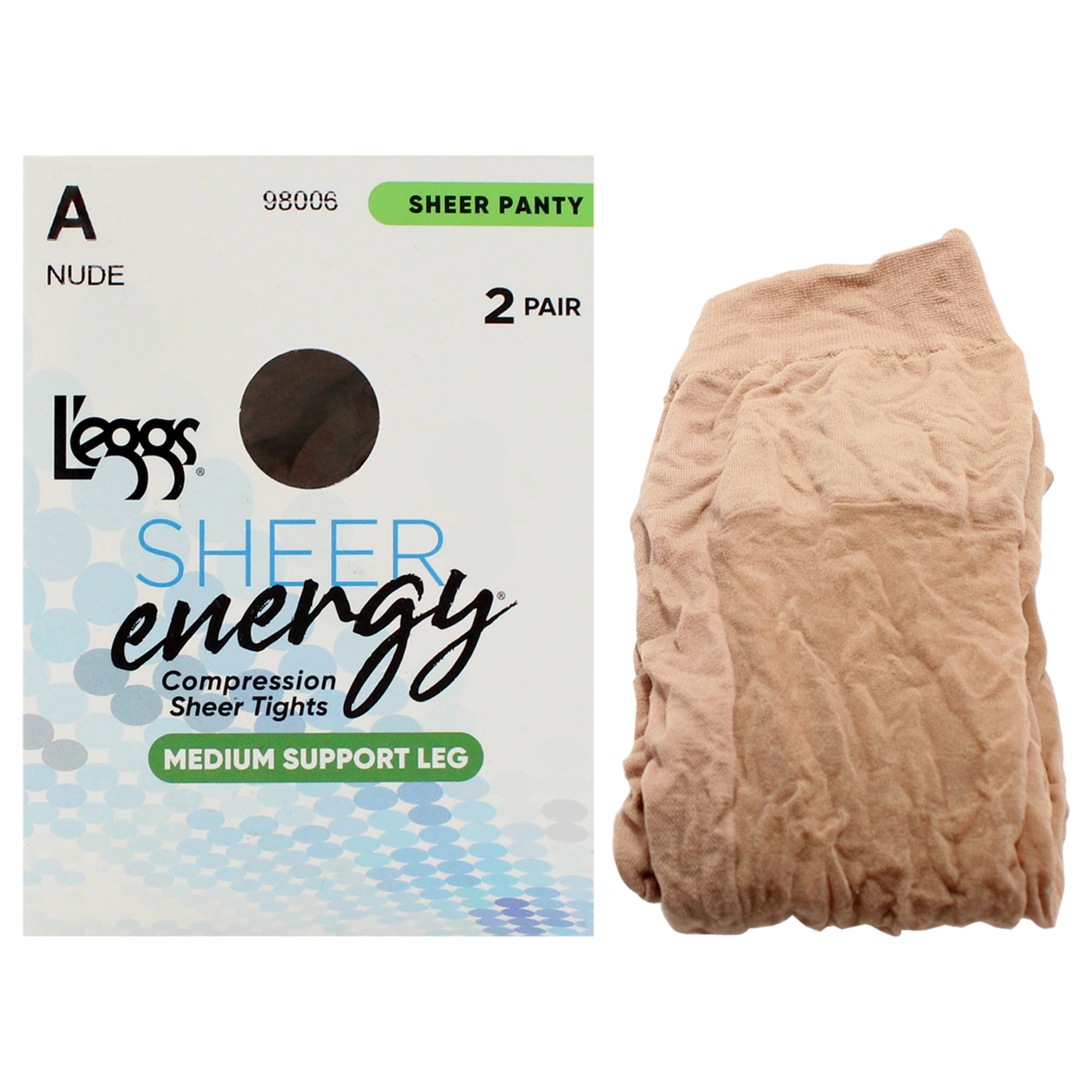 Medias De Compresión Leggs Sheer Energy Sujeción Media Nude 2 Pares Mujer