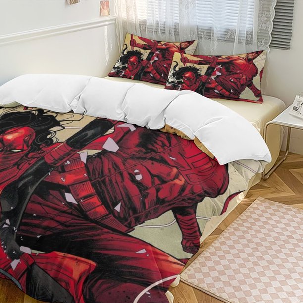 Daredevil Family Bed 3 Piece Set Personalized Bedding Decor for Kids And Teens Anime Student Dormitory Cover