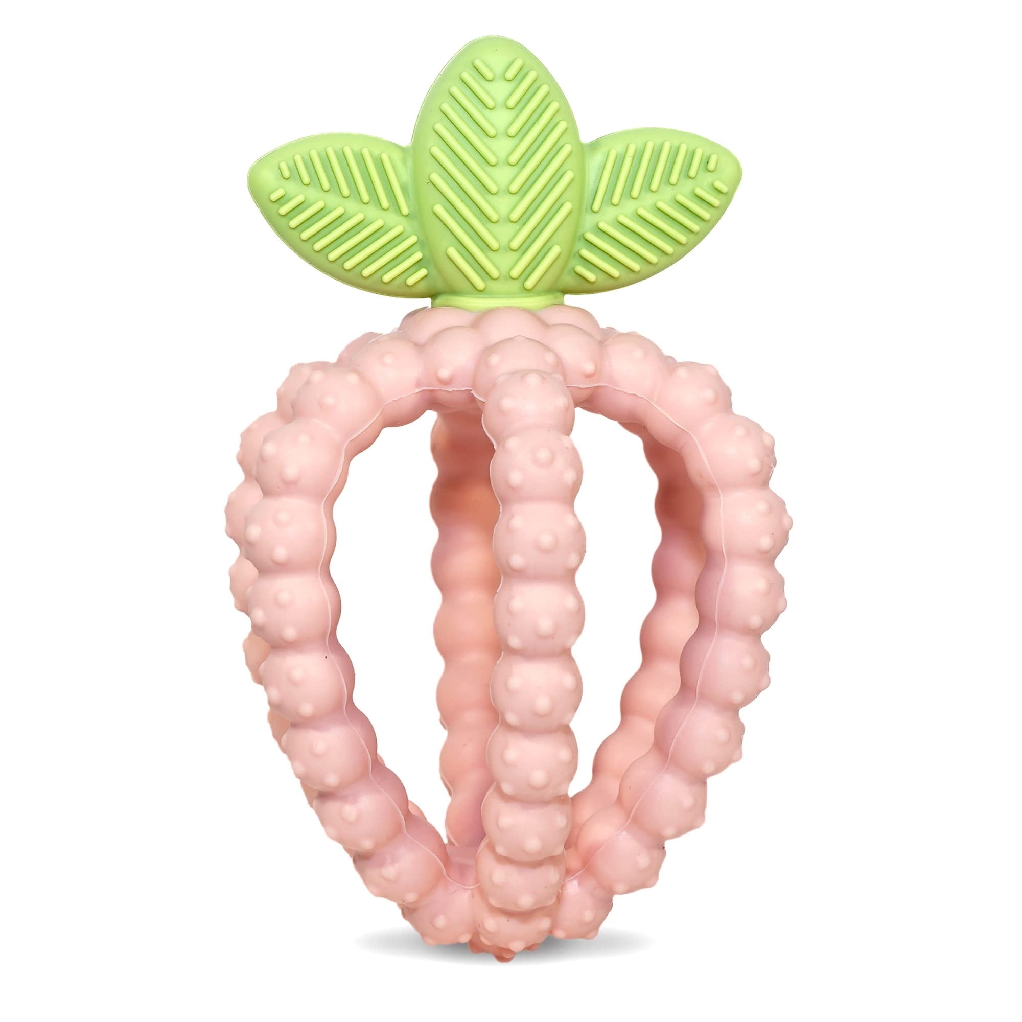 Juguete Mordedor Para Bebé Razbaby De Silicona Berrybumps Rosa
