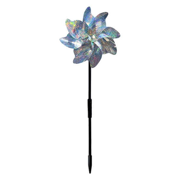 Paquete de 10 molinos de viento reflectantes para patios y jardines, ahuyentan a pájaros y animales.
