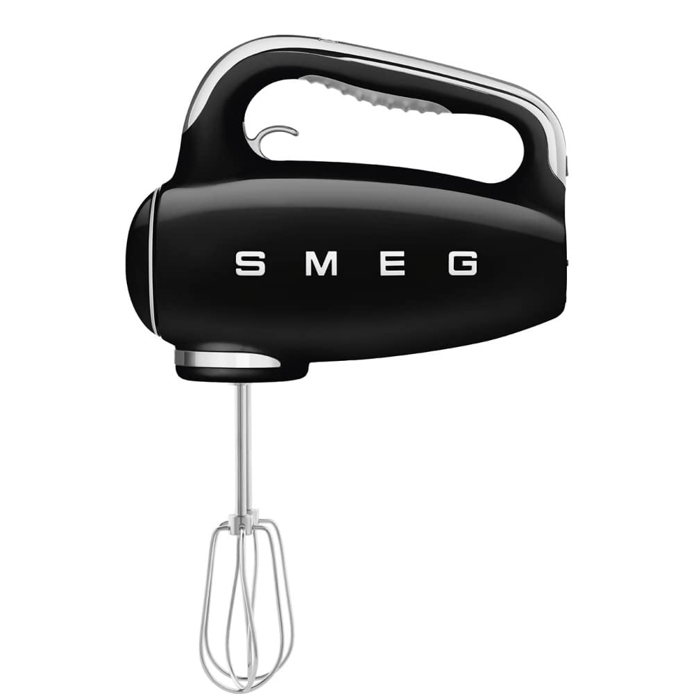 Batidora De Mano Eléctrica Smeg Black, Estilo Retro De Los Años 50 Con Accesorios