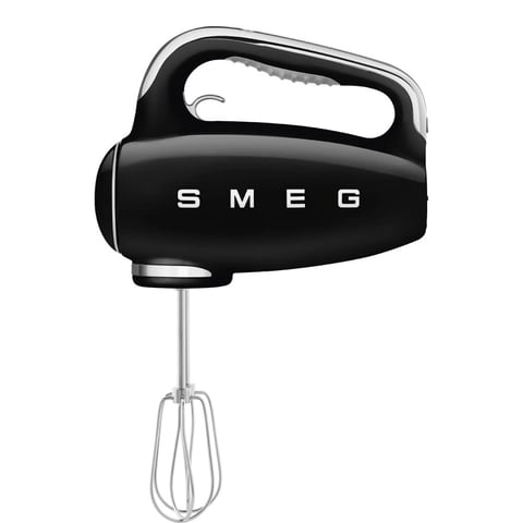 Batidora De Mano Eléctrica Smeg Black, Estilo Retro De Los Años 50 Con Accesorios
