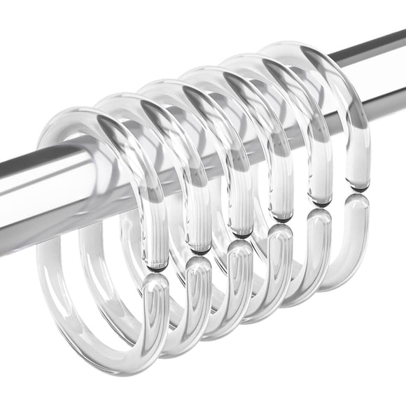 Aros para Cortina de Baño Amazer ABS, 24 Unidades
