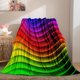 thumbnail image 2 of Rainbow Throw Blanket Lightweight Plush Flannel Fleece Blanket with Colorful Wavy Stripes Print Pattern for Couch Sofa Bed Travel All Season Blanket for Kids Adults Twin/Double, 2 of 5