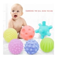 Soft Balls - Set 6 Pelotas Con Sonido Al Tacto En Tonos Pastel Para Bebés