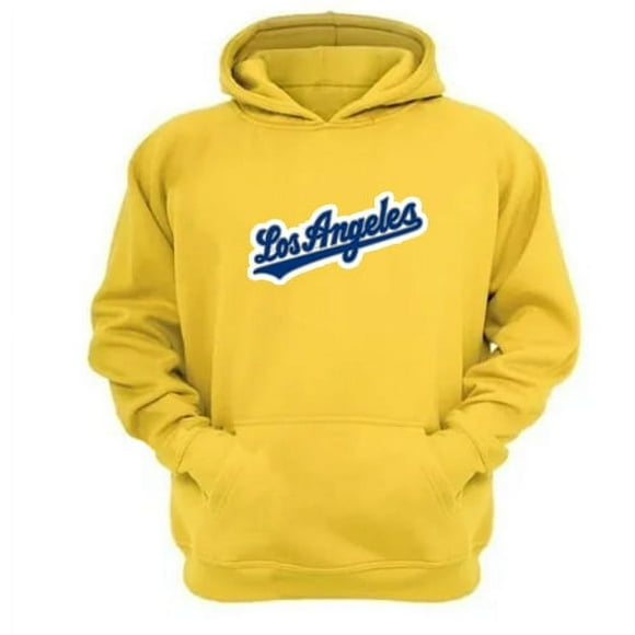 Polerón Canguro Los Angeles Amarillo Talla M Unisex