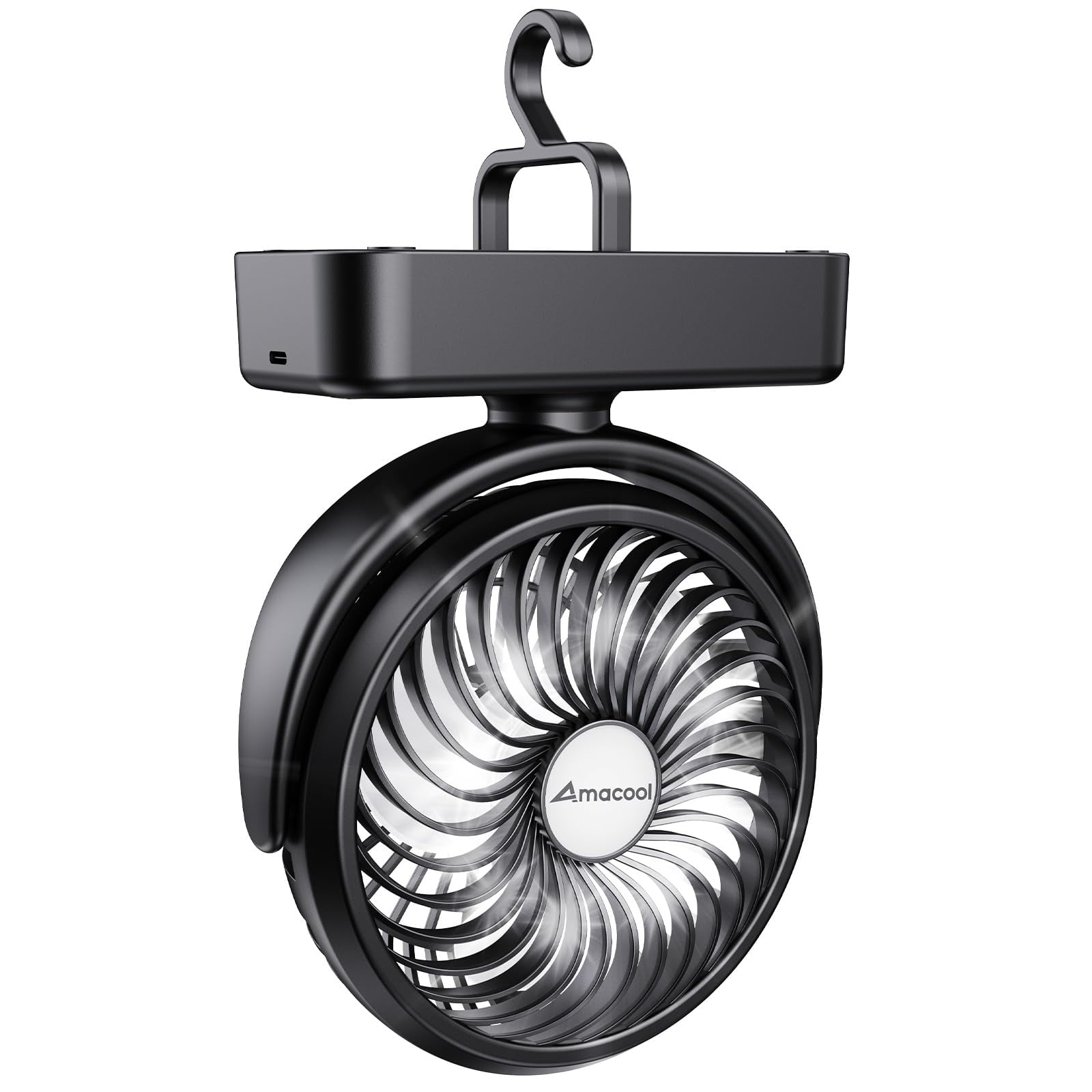 Ventilador Portátil Para Acampar Amacool Con Linterna Led, 40 Horas De Tiempo De Trabajo