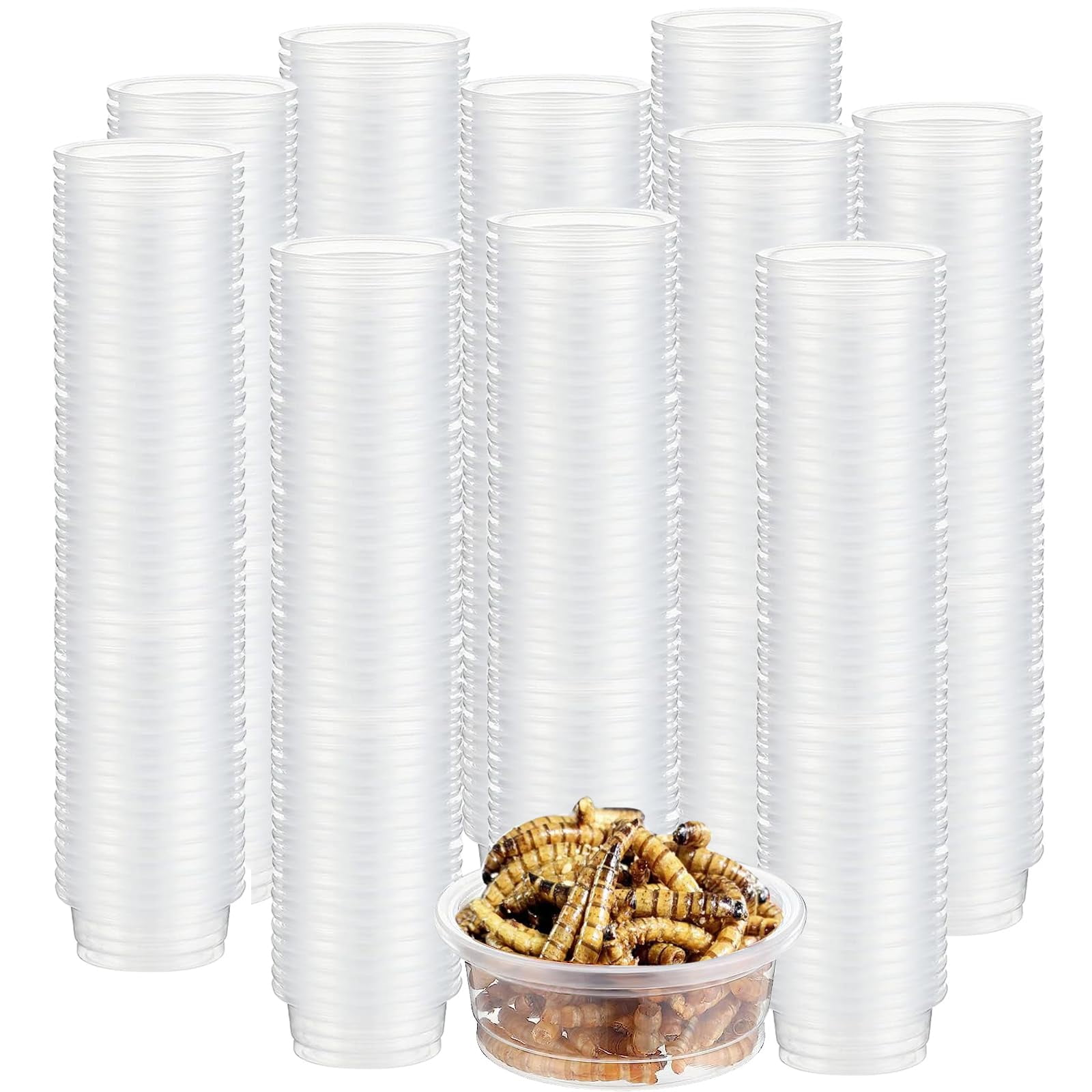 Vasos de Alimentación ZIYIZE 500 unidades de 15 ml para Reptiles Pequeños