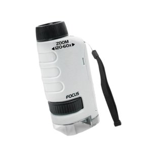 Magideal - Microscopio De Bolsillo, Microscopio Científico Para Niños, Juguete Educativo De 60 A 120 Aumentos, Microscopio Portátil De Mano Para Niños De 8 Años Blanco