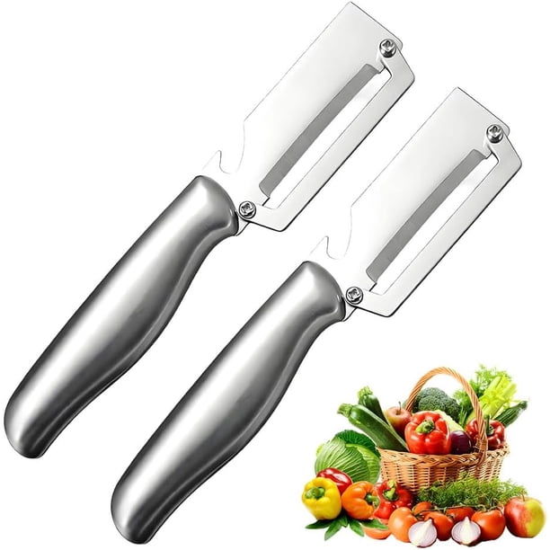 Pelador verduras 2 en 1 mango madera abridor botellas manzana patata rebanador