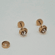 thumbnail image 1 of Aros abridores para bebé y niña de laminados en oro de 20k modelo piedra de circón blanco, 1 of 3