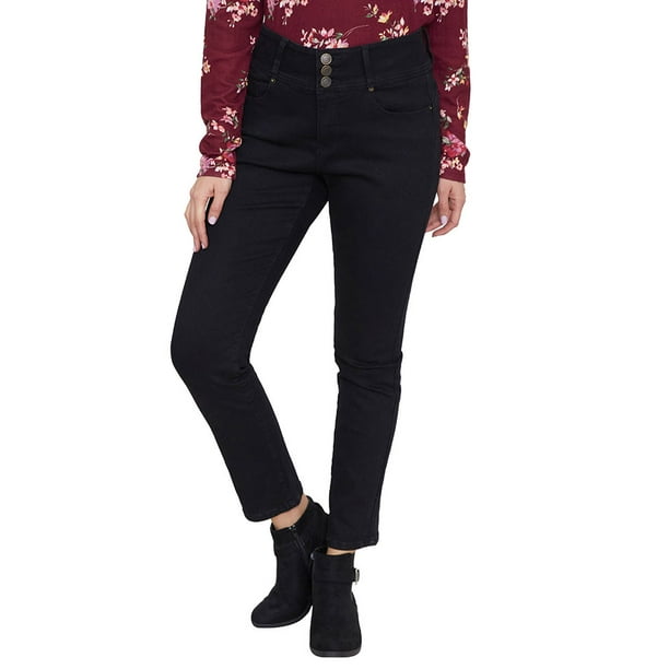 Jeans Mujer Push Up 3 Botones Negro - Corona