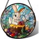 thumbnail image 1 of Colgante ventana vitral flor colibrí retro 25cm pájaro atrapasol Día Madre cumpleaños regalo abuela mujeres amantes aves, 1 of 7