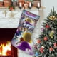 thumbnail image 1 of Hámster y Gretel Tema: Calcetines de Navidad, fino lino blanco para colgar en escaleras y chimenea, decoración navideña para el hogar, regalo de Navidad. 45cm × 32cm, 1 of 5