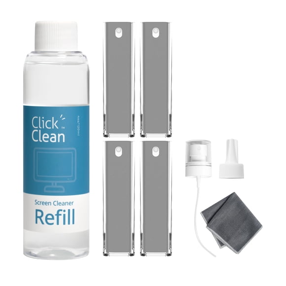 Kit limpiador de pantalla Click Clean 4, todo en uno, con recarga de 120 ml