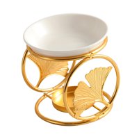 Magideal - Quemador De Aceite Moderno Portavelas Decoración Horno Difusor Quemador De Fusión De Cera De Cerámica Para El Hogar, Meditación, Spa, Yoga, , Dorado