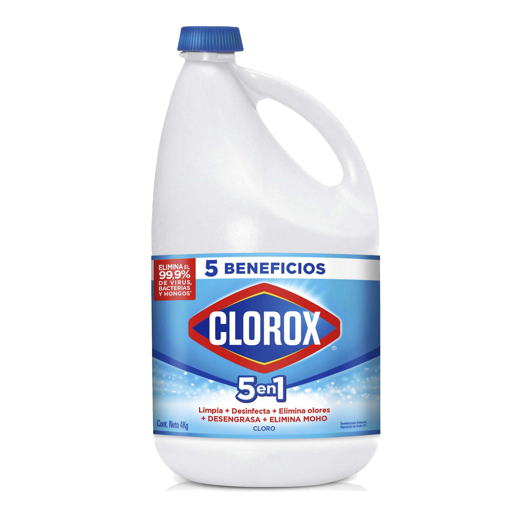 Cloro Líquido Concentrado Tradicional Botella 4000 ml Clorox