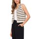 thumbnail image 4 of INSPIRE CHIC Chaleco de Suéter a Rayas para Mujer con Cuello en V y Botones Sin Mangas Top de Punto S Beige, 4 of 6
