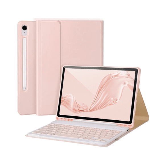Funda Con Teclado Español Para Samsung Tab S10 Fe 10.9 Rosado