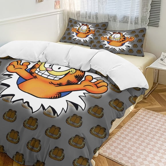 Surprise Garfield Comforter Set Soft 3 Pcs Twin Bedding Sets Thicken