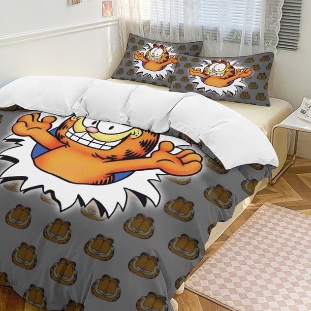 Surprise Garfield Comforter Set Soft 3 Pcs Twin Bedding Sets Thicken