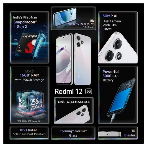Redmi 12 Polar Silver 8GB RAM 256GB ROM | Lider